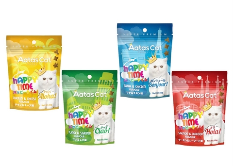 Snack Bánh Thưởng Aatas Cat Happy Time 60g Cho Mèo