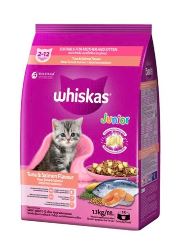 Whiskas Junior Tuna & Salmon Flavour 1.1kg (thùng 6gx1.1kg) - Cá ngừ & cá hồi