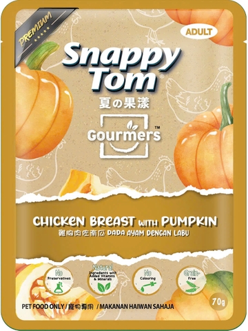 Xốt mèo Snappy Tom chicken with pumpkin 70gr - vị gà bí đỏ