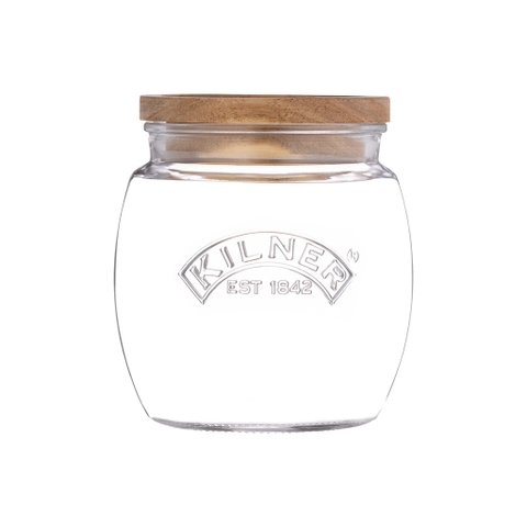 Kilner - Hũ thủy tinh bầu nắp gỗ Acacia