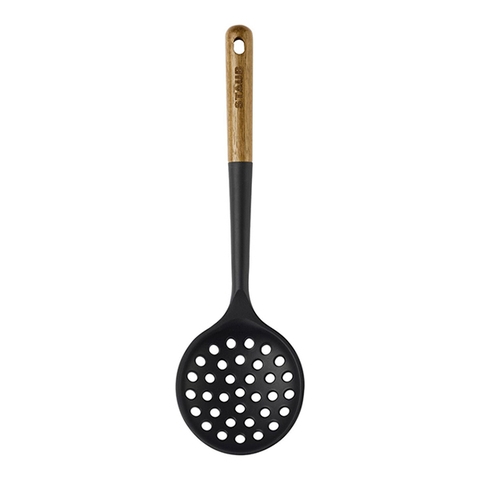 Muỗng đục lỗ silicon Staub - Màu đen - 31cm