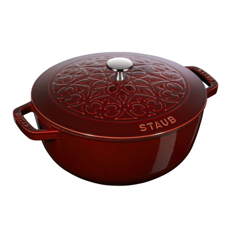 Nồi gang tròn Staub - Màu đỏ Bordeaux - 24 cm (3.8L)