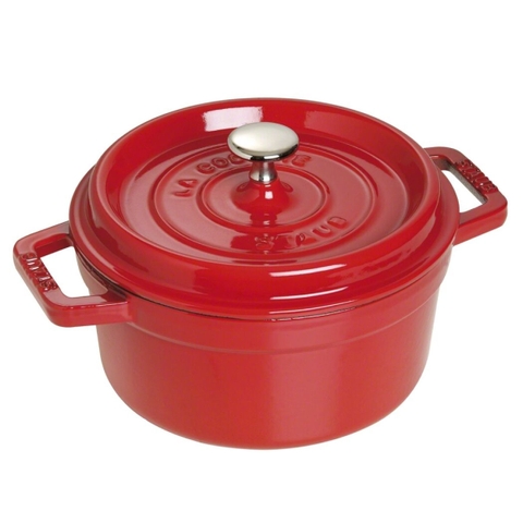 Nồi gang tròn Staub - Màu đỏ cherry - 20cm - OPEN BOX
