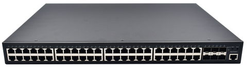 Swirch MR-M648GP-4X có 48 cổng 10/100/1000Base-T RJ45 và  6 cổng 1/10G SFP+