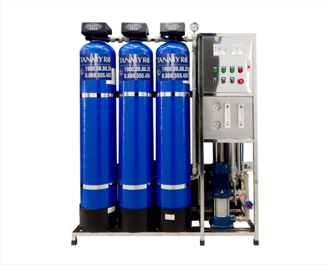 DÀN LỌC NƯỚC RO CÔNG NGHIỆP 500 LÍT/ GIỜ. Hệ thống dùng van sục rửa bán tự động