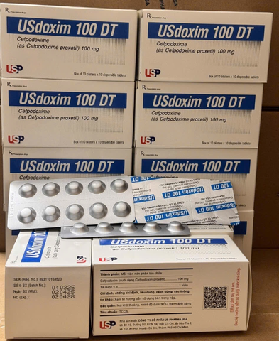 Usdoxim 100 DT USP (Hộp 10 vỉ x 10 viên) (T/105H)