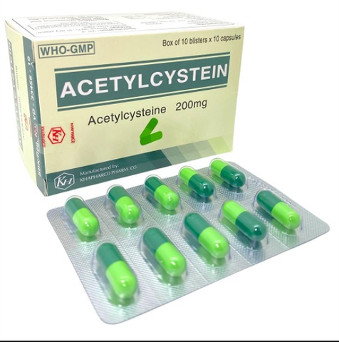 Acetylcystein 200mg Khapharco (Hộp 10 vỉ x 10 viên)