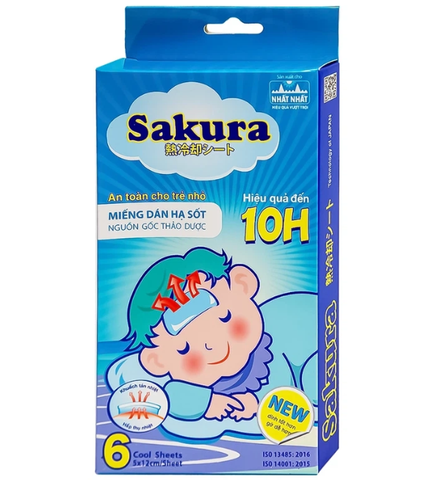 Miếng dán hạ sốt SAKURA Nhất Nhất (Hộp 03 túi x 02 miếng)