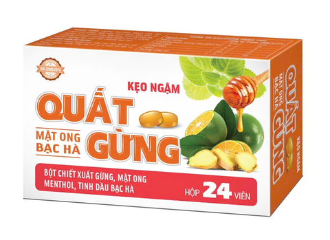 Kẹo ngậm Quất Gừng Essen (Hộp 3 vỉ x 8 viên) (T/120H)