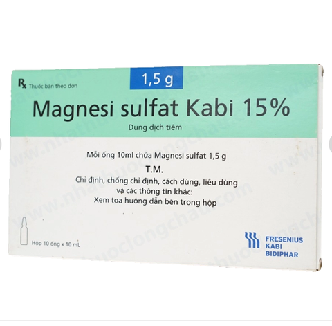 Magnesi Sulfat Kabi 15% 10ml (Hộp 10 ống x 10ml) (Rx)
