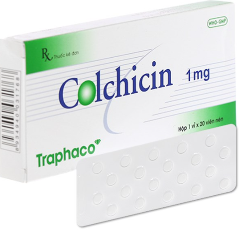 Colchicin 1mg Traphaco (Hộp 1 vỉ x 20 viên)