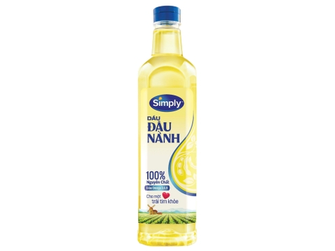 Dầu ăn Simply đậu nành chai 1L