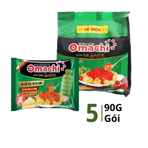 Mì trộn Omachi xốt spaghetti bò bằm cà chua
