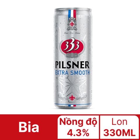 Bia 333 Pilsner lon 330ml 1 thùng