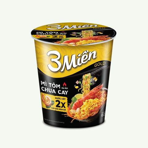 Mì ly 3 miền Gold chua cay