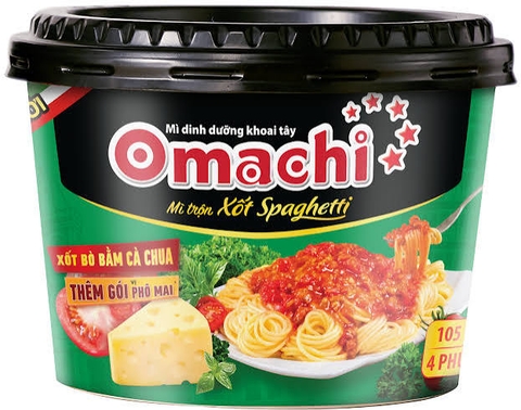 Mì tô omachi trộn xốt spaghetti