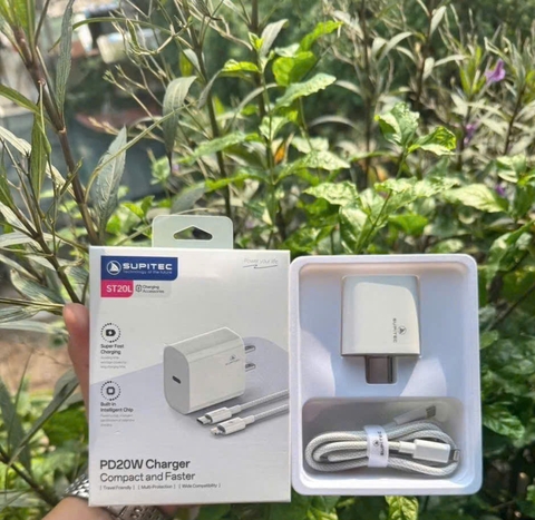 Bộ sạc nhanh Supitec ST20L PD20W cổng type-c to lightning
