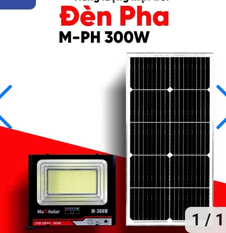Đèn pha năng lượng mặt trời M-PH 300W Maxsolar