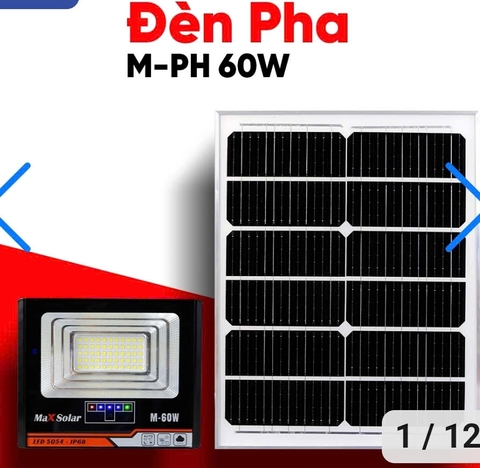 Đèn pha năng lượng mặt trời M-PH 60W Maxsolar