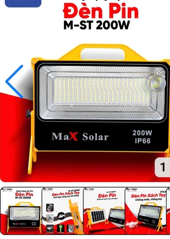 Đèn pin xách tay năng lượng mặt trời M-ST 200W Maxsolar
