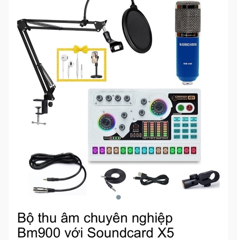 Bộ thu âm chuyên nghiệp Bm900 với Soundcard
