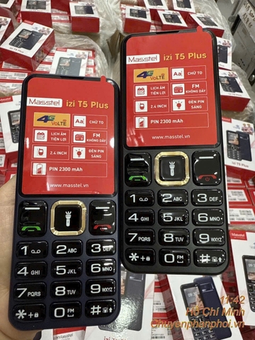 Điện thoại Masstel 4G IZI T5 Plus (mh 2.4in,pin trâu 2300mAh,loa to,chữ to, đèn pin siêu sáng)