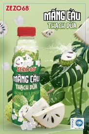 Nước ZEZO68 mãn cầu thạch dừa chai 500ml thùng 24 chai