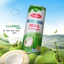 Nước dừa tươi có thịt dừa ZEZO68 lon 330ml thùng 24 lon