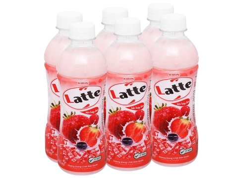 Thức uông thiên nhiên pha sữa KINRIN Latte hỗn hợp dâu sữa chai 345ml thùng 24 chai