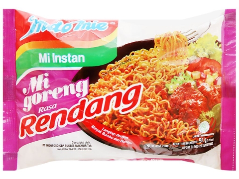 Mì xào khô INDOMIE Mi Goreng Rasa Rendang vị bò cay gói 91g thùng 40 gói