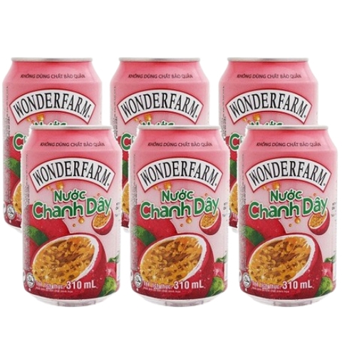 Nước chanh dây WONDERFARM lon 310ml thùng 24 lon