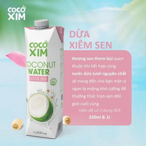 Nước dừa COCOXIM  hương xiêm sen hộp 1L