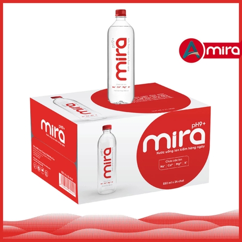Nước uống ion kiềm MIRA pH9+ chai 360ml