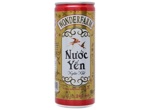 Nước yến ngân nhĩ WONDERFARM lon 240ml thùng 24 lon