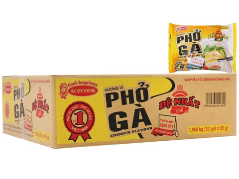 Phở ĐỆ NHẤT Acecook hương vị gà gói 65g thùng 30 gói