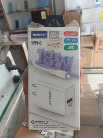 Bộ sạc nhanh Type-c VOOC Ansty Q-067-T 18W