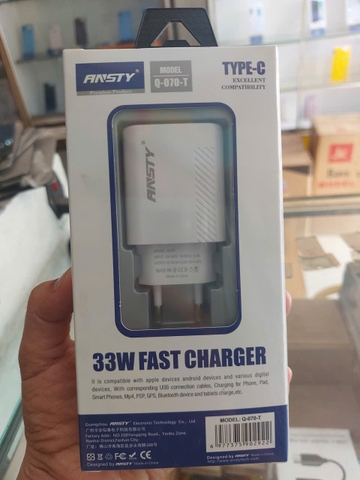 Bộ sạc nhanh Type-c Ansty Q-070-T 33W