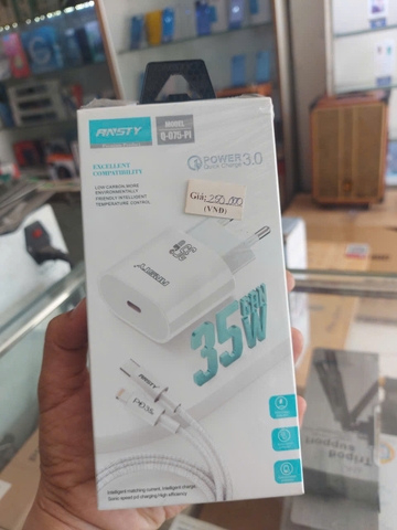 Bộ sạc nhanh Ansty Q-075-PI cáp Type-c to Lihtning 35W