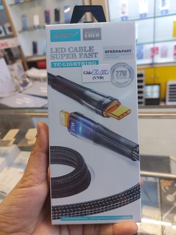 Cáp sạc nhanh Ansty S-053-PI dây dù Type-C to Lightning 27W báo đèn