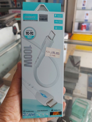 Cáp sạc nhanh Ansty S-053-PT dây silicone Type-c to Type-c 100W