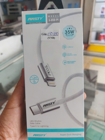 Cáp sạc nhanh Ansty S-058-PI dây dù Type-c to Lightning 35W
