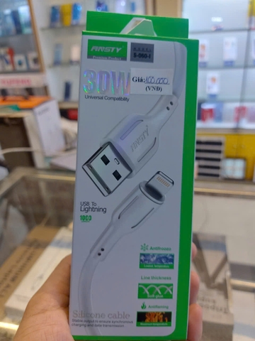 Cáp sạc nhạnh ANsty S-060-I dây Silicone USB to Lightning 30W