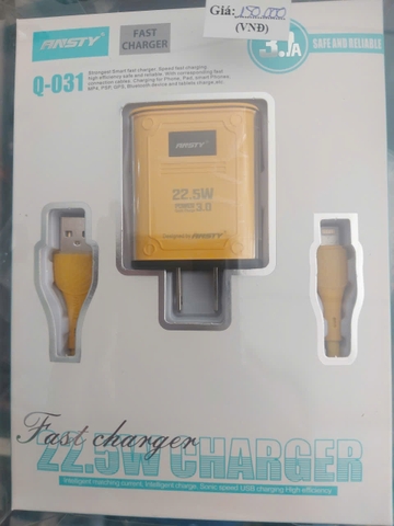 Bộ sạc nhanh Ansty Q-031-I 1 cổng USB to Lightning 22.5W