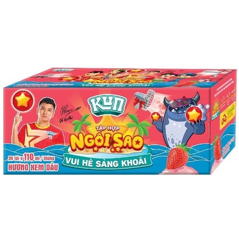 Nước trái cây LIF KUN hương dâu túi 110ml