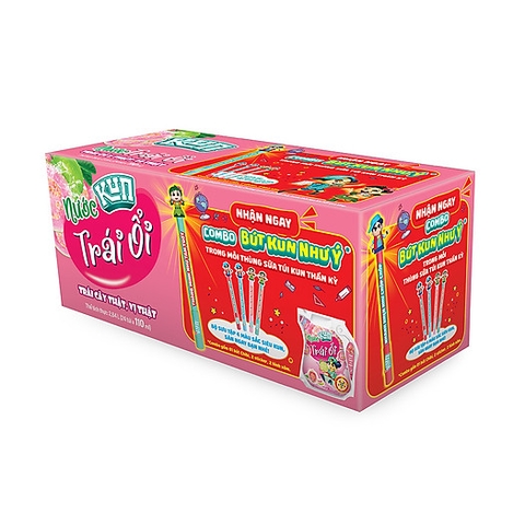 Nước trái cây LIF KUN hương ổi túi 110ml thùng 24 túi