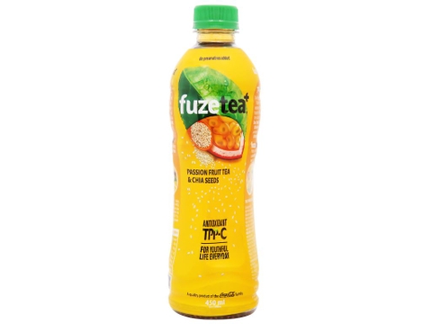 Trà FUZE TEA+ chanh dây và hạt chia chai 450ml thùng 24 chai