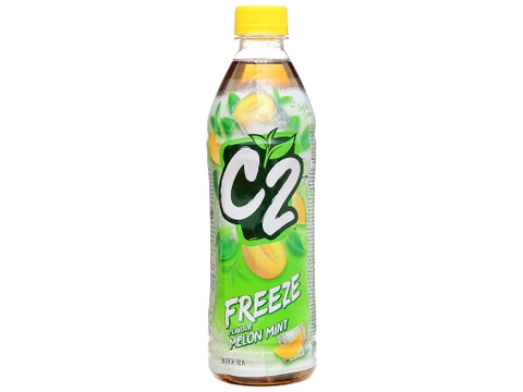 Trà đen C2 Freeze hương dưa lưới bạc hà chai 455ml thùng 24 chai