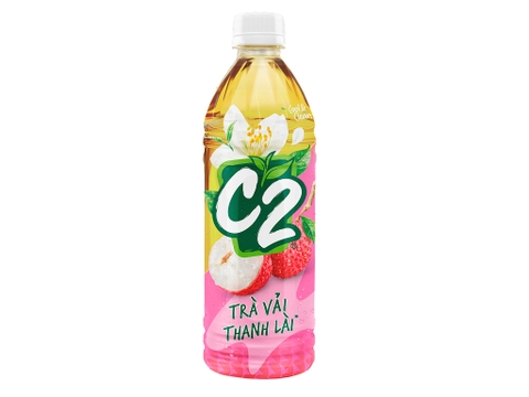 Trà xanh C2 hương vải thanh lài chai 455ml thùng 24 chai