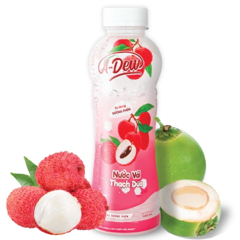 Nước FOKASI vải thạch dừa chai 500ml thùng 24 chai