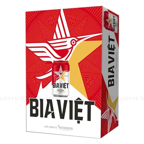 Bia Việt thùng 24 lon 330ml bao bì trúng thưởng